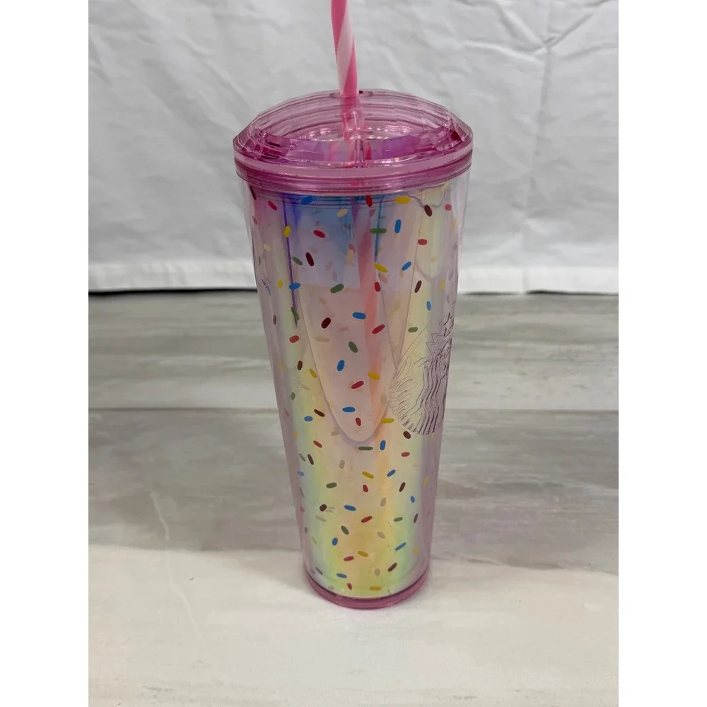 Starbucks Disney Eats Mickey Donut World Iridescent Pink Sprinkle 24oz 2024